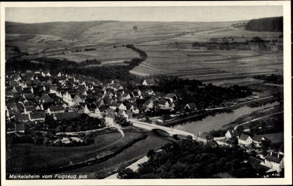 Postcard Markelsheim Bad Mergentheim in Tauberfranken, aerial photograph