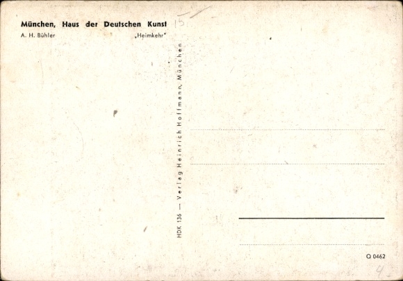 Artist Postcard Bühler, Hans Adolf, Homecoming, HDK No. 136