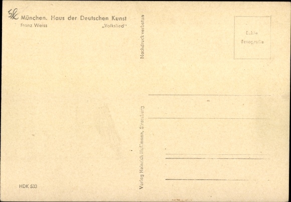 Artist Postcard Weiß, Franz, Volkslied, HDK 533