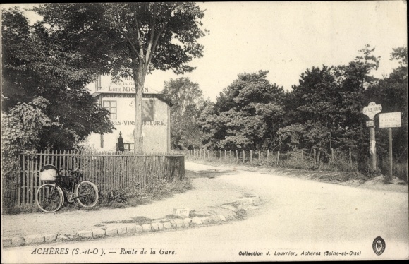 Postcard Acheres Yvelines, Station Road