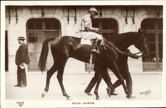 Ak Souk Ahras, Jockey auf einem Rennpferd