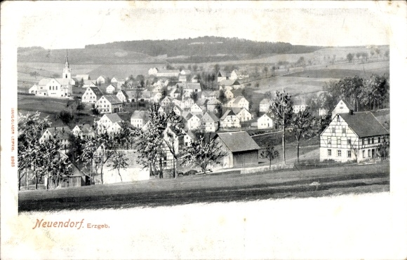 Ak Neundorf Thermalbad Wiesenbad im Erzgebirgskreis, Gesamtansicht
