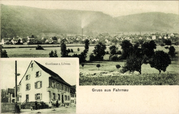 Postcard Fahrnau Schopfheim in the Black Forest Baden, general view, Gasthaus zum Löwen