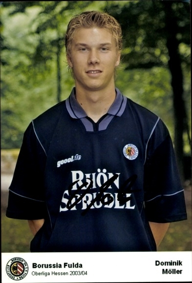 Autogrammkarte Fußballer Dominik Möller, SC Borussia Fulda, Autogramm