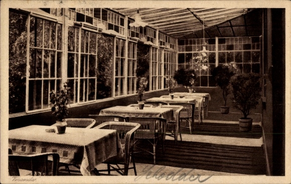 Postcard Holzhausen Stolzenau on the Middle Weser, Inn, Veranda