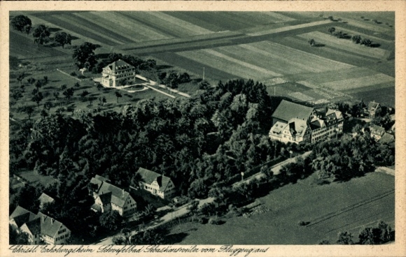 Postcard Sebastiansweiler Mössingen in Baden Württemberg, Christian rest home, aerial photograph
