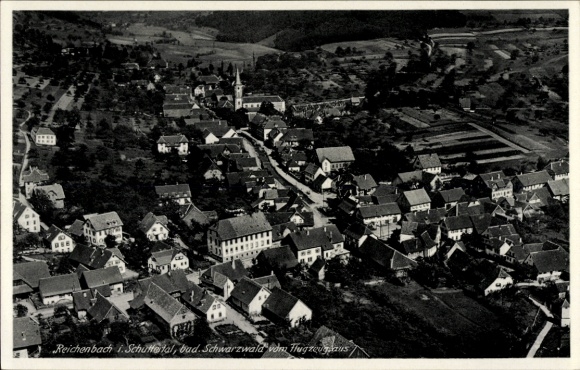 Postcard Reichenbach Lahr in the Black Forest, aerial photograph, overall view