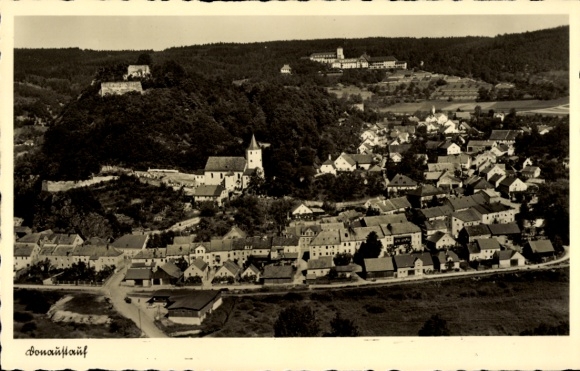 Postcard Donaustauf in the Upper Palatinate, aerial photograph