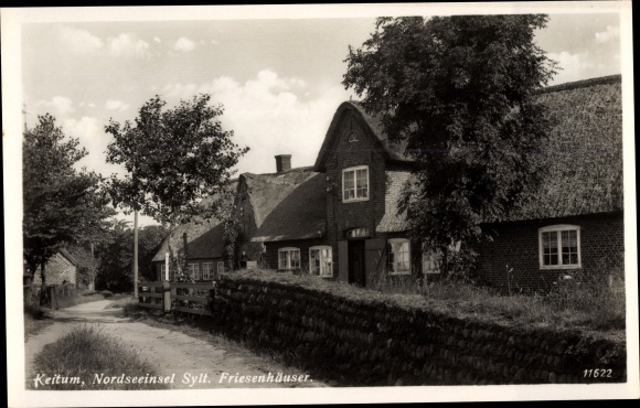 Ansichtkaart Keitum op Sylt, Friese huisjes