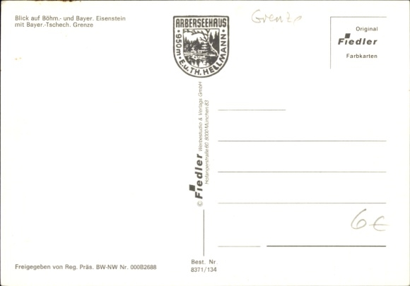 Postcard Bohemian Eisenstein, Bavarian Eisenstein, Bavarian Czech border