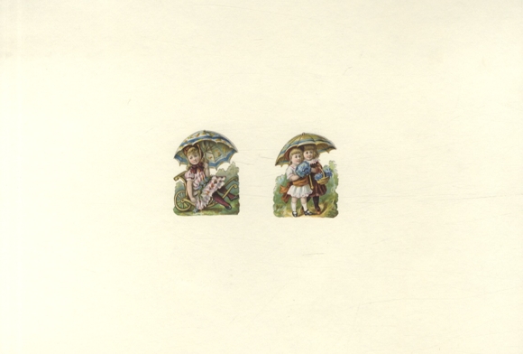 2 wafers children with umbrella, each approx. 5 x 4 cm