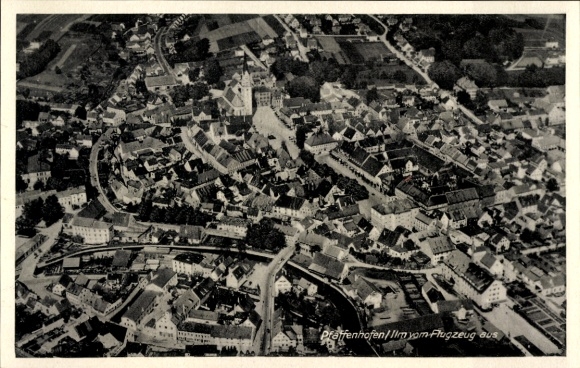 Postcard Pfaffenhofen an der Ilm Upper Bavaria, aerial photograph