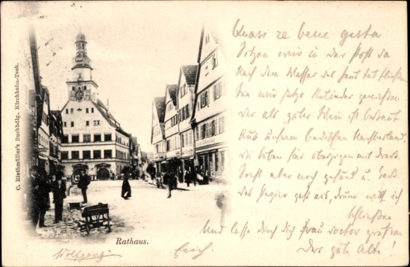 Postcard Kirchheim unter Teck Württemberg, Town Hall