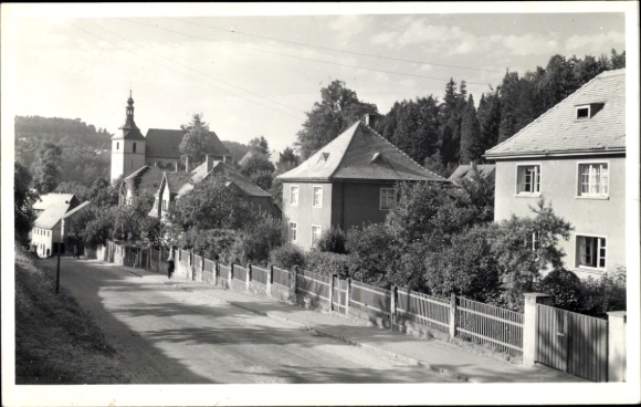 Ak Bad Gottleuba in Sachsen, straat, huizen