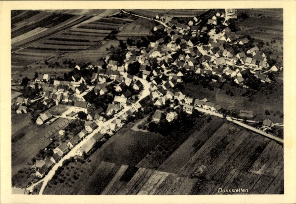 Postcard Donnstetten Römerstein in the Swabian Alb, aerial photograph