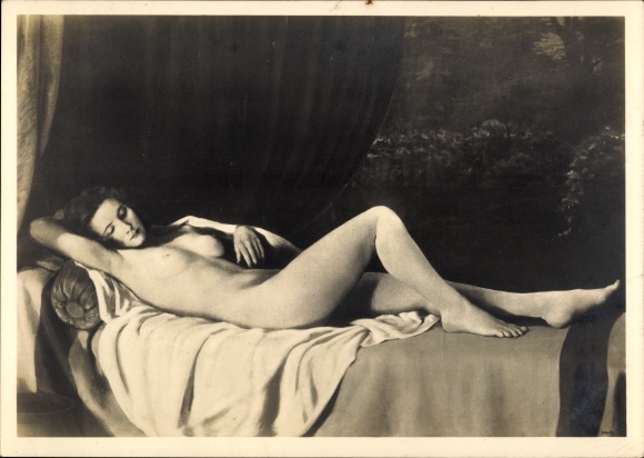 Artist Postcard Schult, Johann, The Resting, Female Nude, HDK 410