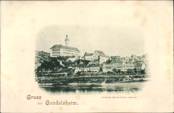 Postcard Gundelsheim am Neckar Württemberg, view of the town