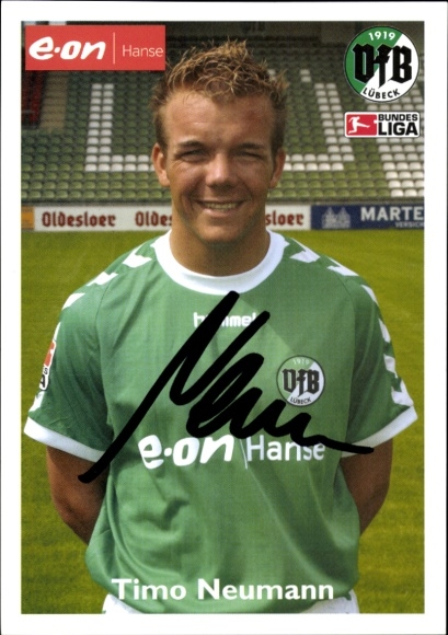 Autograph card footballer Timo Neumann, VFB Lübeck, autograph