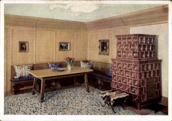 Ak Obersalzberg Berchtesgaden in Oberbayern, Berghof Wachenfeld, Wohnraum
