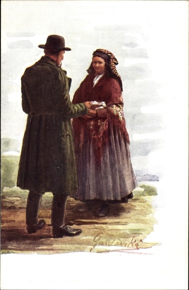 Artist PC Gardavska, M., woman and man in costume