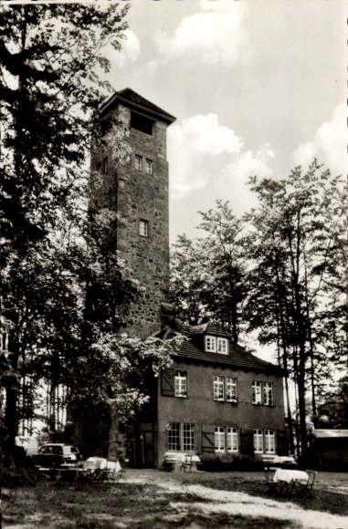 Postcard Oberaula in Hesse, Eisenberg, Borgmann Tower, Heussner House
