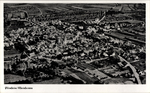 Ansichtkaart Flonheim Rijnland-Palts, luchtfoto van de plaats