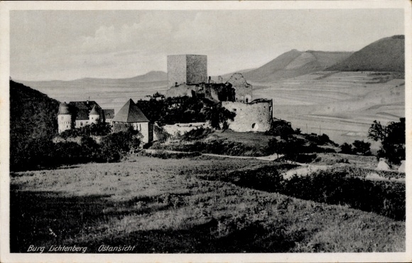 Postcard Thallichtenberg in the Palatinate, Lichtenberg Castle, view of the ruins, excursion site