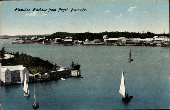 Postcard Hamilton Bermuda, Harbour from Paget