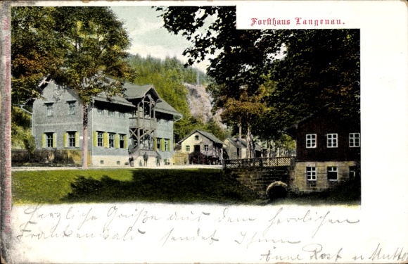 Postcard Geroldsgrün in the Franconian Forest, Forsthaus Langenau, exterior