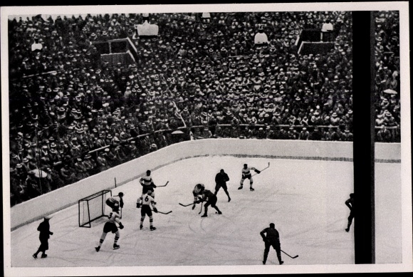 Collection picture Olympia 1936, ice hockey game USA Germany