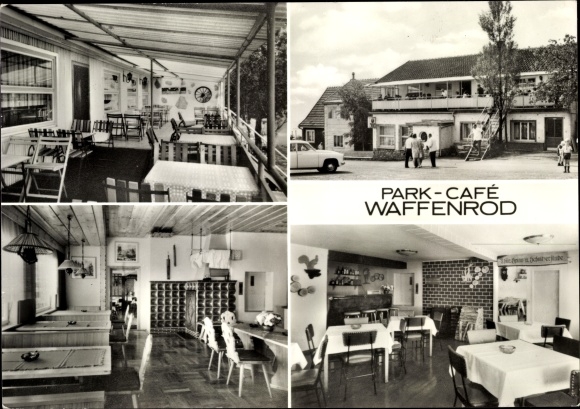 Postcard Waffenrod Hinterrod Eisfeld Thuringia, Park Cafe, interior view