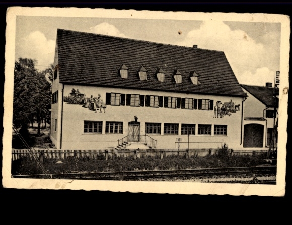 Postcard Asbach Bäumeheim Donau Ries Schwaben, restaurant
