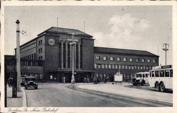 Postcard Zwickau Sachsen, Hauptbahnhof