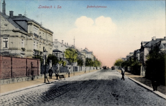 Ak Limbach Oberfrohna in Sachsen, Bahnhofstraße
