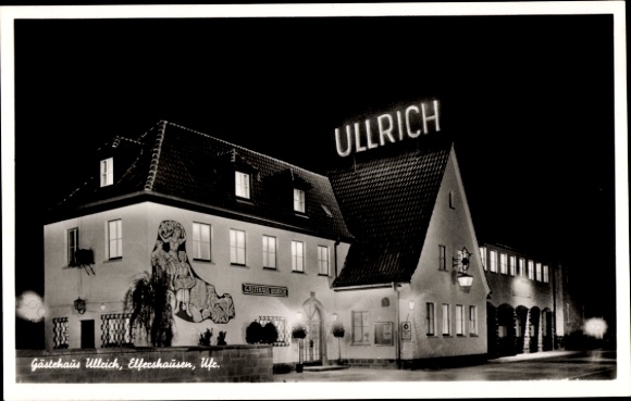PC Elfershausen in Lower Franconia, Guesthouse Ullrich, night shot