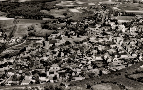 Postcard Altenkirchen im Westerwald, aerial photograph, overall view