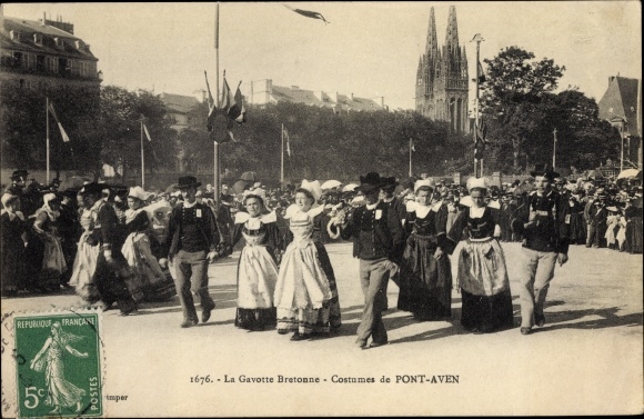 Postcard Pont Aven Finistère, Costumes de Pont Aven, Tracht