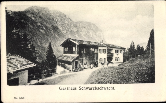 Postcard Ramsau in the Berchtesgaden region of Upper Bavaria, Inn Schwarzbachwacht