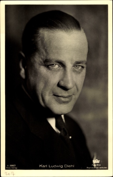 Postcard Actor Karl Ludwig Diehl, Portrait, Ross Verlag No. A 2680/1