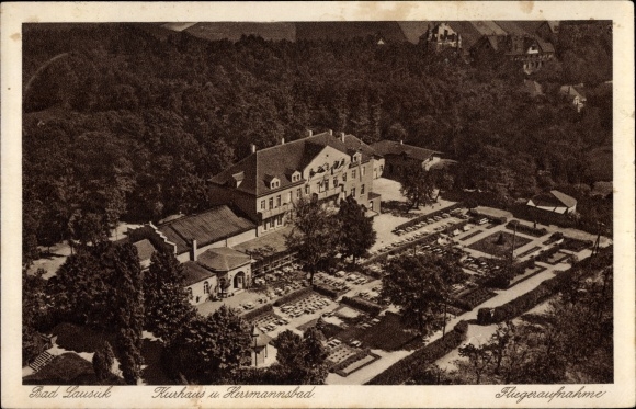 PC Bad Lausigk in Saxony, aerial photo Kurhaus Herrmannsbad