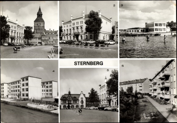 KP Sternberg w Meklemburgii, Karl-Liebknecht-Platz, ratusz, kąpiel i konsumpcyjna restauracja plażowa