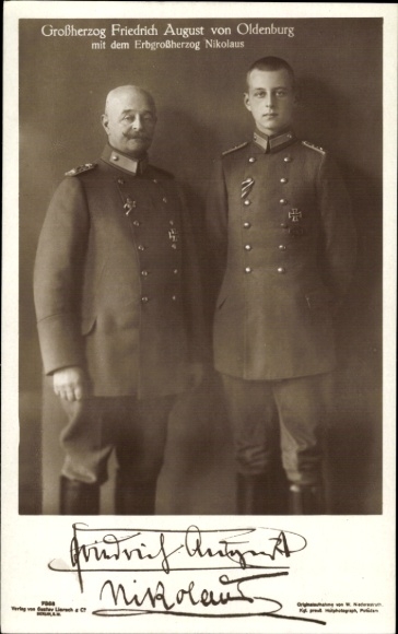 Postcard Grand Duke Friedrich August of Oldenburg, Hereditary Grand Duke Nikolaus, Liersch 7868, portrait