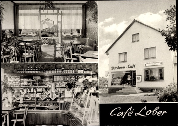 Postcard Apelern in the county of Schaumburg, bakery and café Lober, Pohler Straße 2