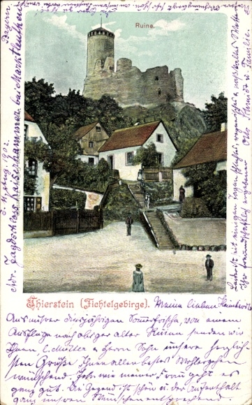 KP Thierstein w Fichtelgebirge Górna Frankonia, ruina