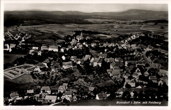 Postcard Bonndorf in the Black Forest, aerial photograph