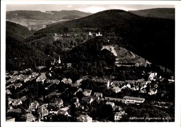 Ak Jugenheim an der Bergstraße Hessen, Fliegeraufnahme