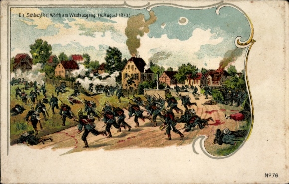 KP artysty Wœrth Wörth nad Sauer Alsace Bas Rhin, bitwa 06 08 1870, niemiecki Frz. Wojna