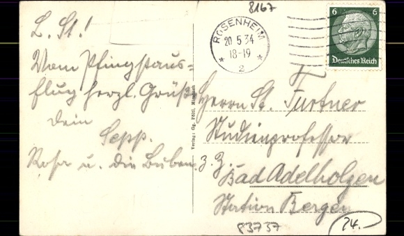 Postcard Irschenberg in the district of Miesbach, Inn Niggl, view of the church