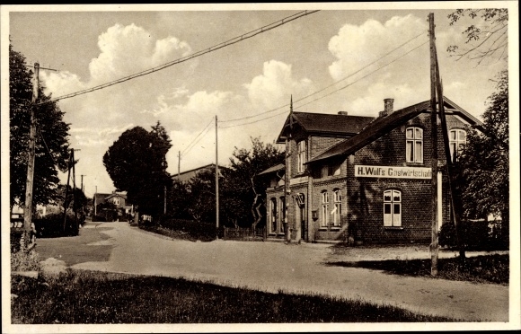Postcard Heidekamp in Schleswig Holstein, inn and groceries
