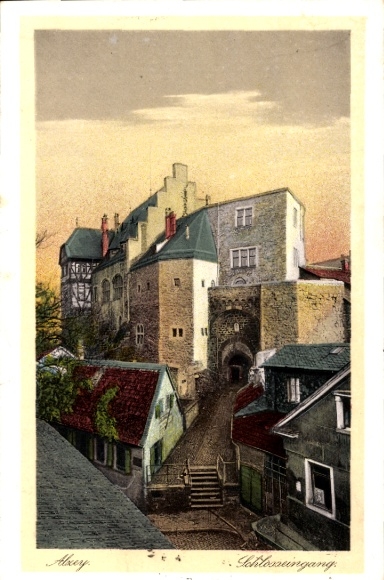 Postcard Alzey in Rheinhessen, castle entrance